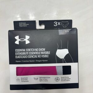 Under Armour Essential Stretch No Show Hipster Underwear 3-Pack size Large NEW